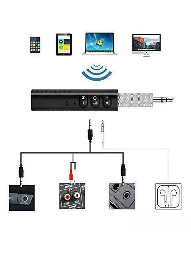 Безпровідний аудіо адаптер Wireless BT-450 Receiver Bluetooth 5.0 автомобільний AUX 3.5mm приймач для навушників, колонок та магнітоли - фото 3