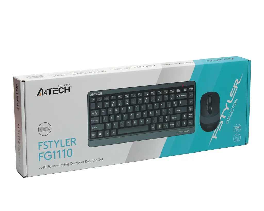 Комплект (клавиатура и мышь) A4Tech FG1110 Fstyler Wireless Black-Grey - фото 4