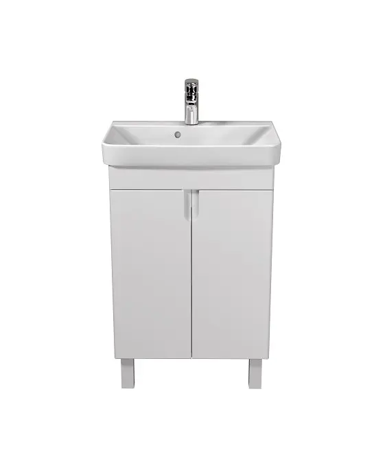 Тумба Мойдодир Simple White 55-U з умивальником River 55 Білий універсальна Білий - фото 4
