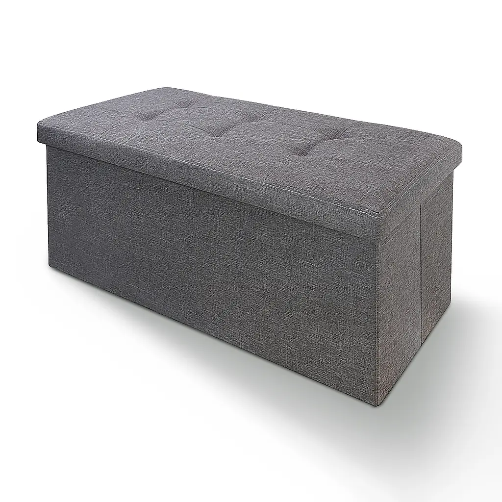 Пуф для хранения МВМ My Home двойной 760х380х380 мм серый (TH-04 GRAY) - фото 2