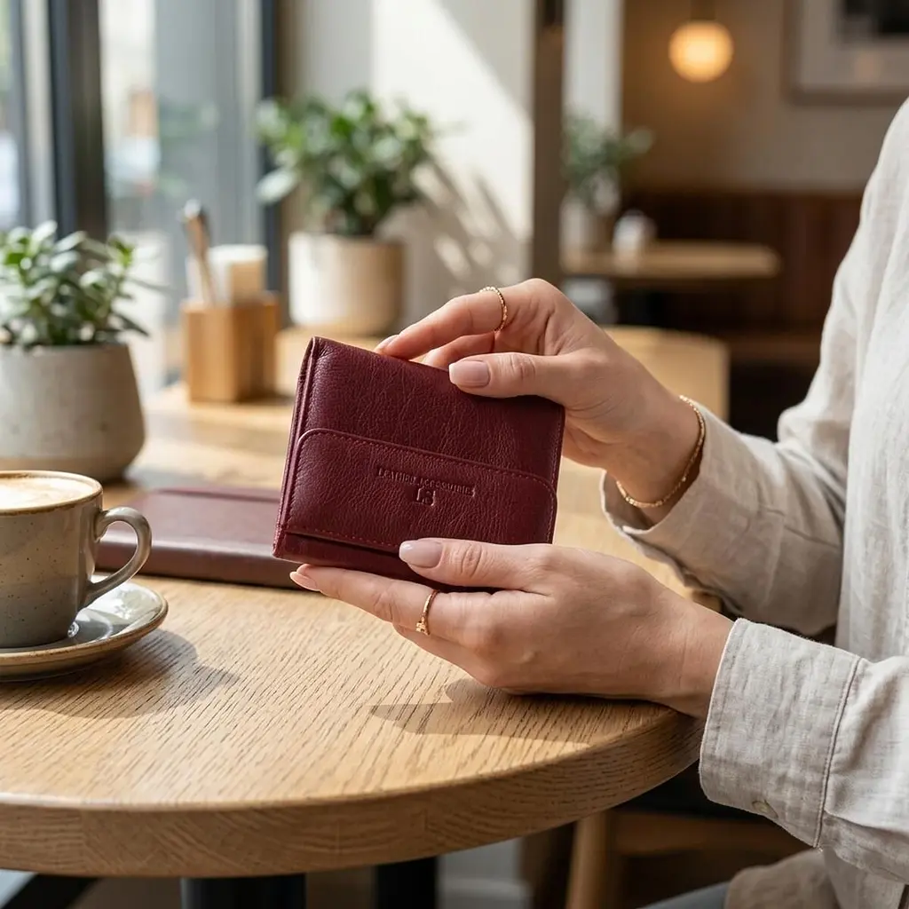 Невеликий жіночий гаманець з монетницею з натуральної шкіри ST Leather 22544 бордовий - фото 2