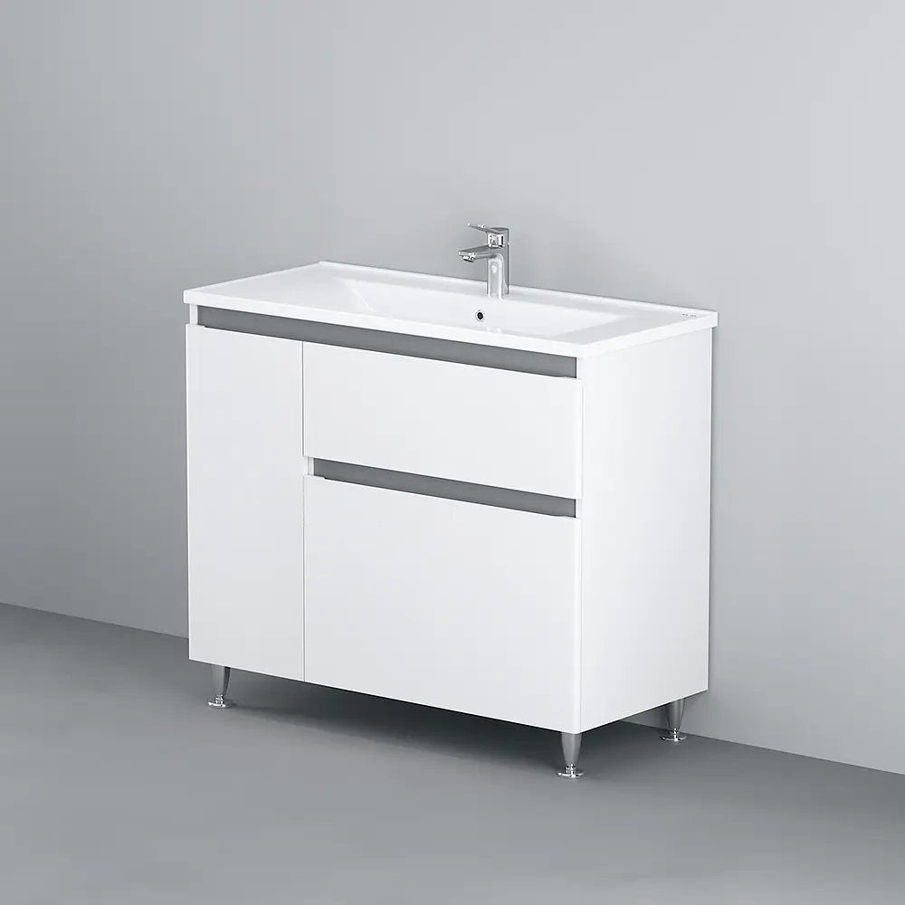 Тумба підлогова AM.PM X - Joy 100 см лівобічна з умывальником (M85-FSL10026-WC10026WG38) - фото 2