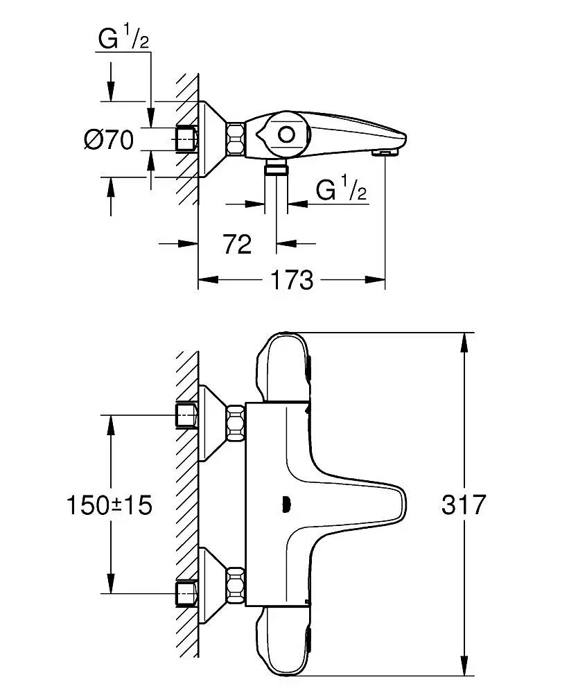 Термостат для ванны Grohe Grohtherm 1000 348162433 Черный матовый - фото 4