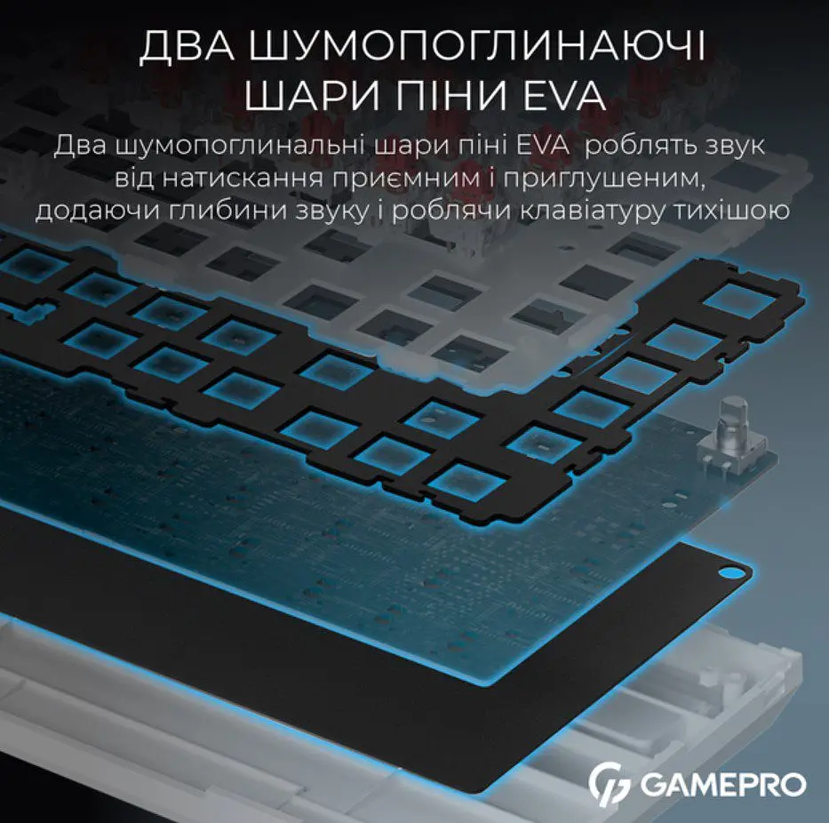 Клавиатура беспроводная игровая механическая GamePro MK-160-W Black-Black QLAB Orange Switches Hot-Swap - фото 10