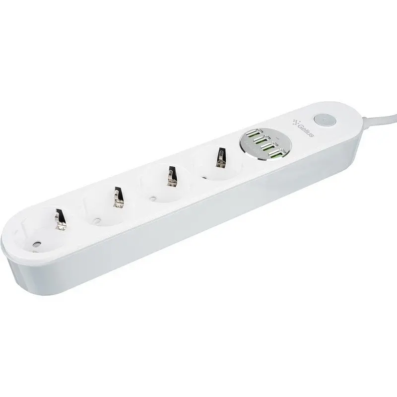 Мережевий фільтр Gelius G-Power GP-PS-001 (4 х розетки 4 х USB) White 2 м - фото 3