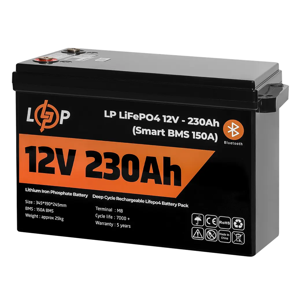 Аккумулятор LP LiFePO4 12V (12,8V) - 230 Ah (2944Wh) (Smart BMS 150А) с BT пластик для ИБП - фото 3
