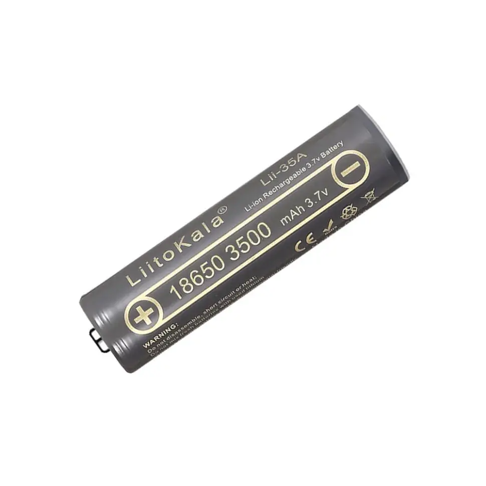 Акумулятор 18650 3500mah (3300-3500mah), Protected, 3.7V(2.75-4.2V), Black Liitokala (Lii-35A-PCB)