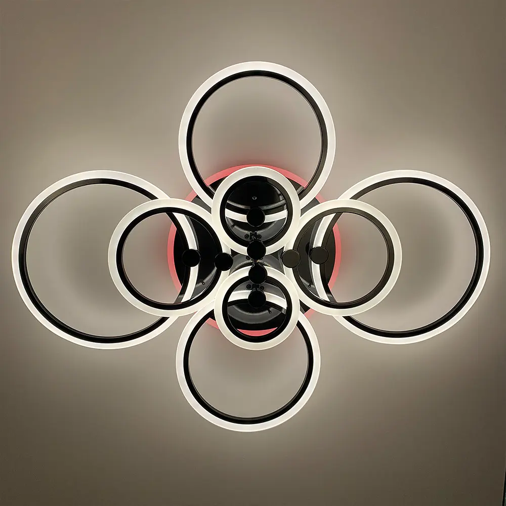 Светодиодная люстра Senta на 8 колец в черном корпусе Line.F A 2374/8 RGB BK - фото 4