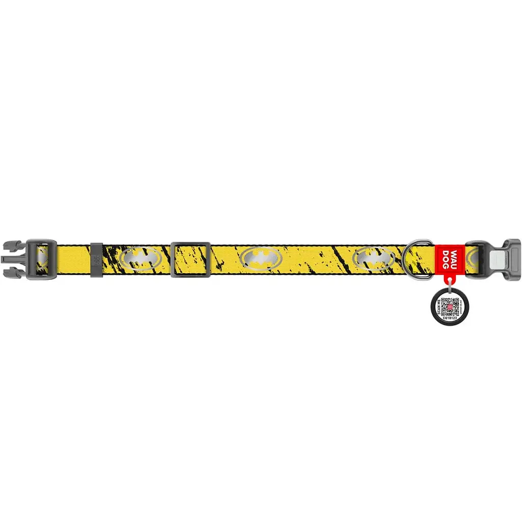 Нашийник для собак Waudog Nylon з QR паспортом Бетмен Ескіз р.S 15 мм 25-35 см (280-1081) - фото 3