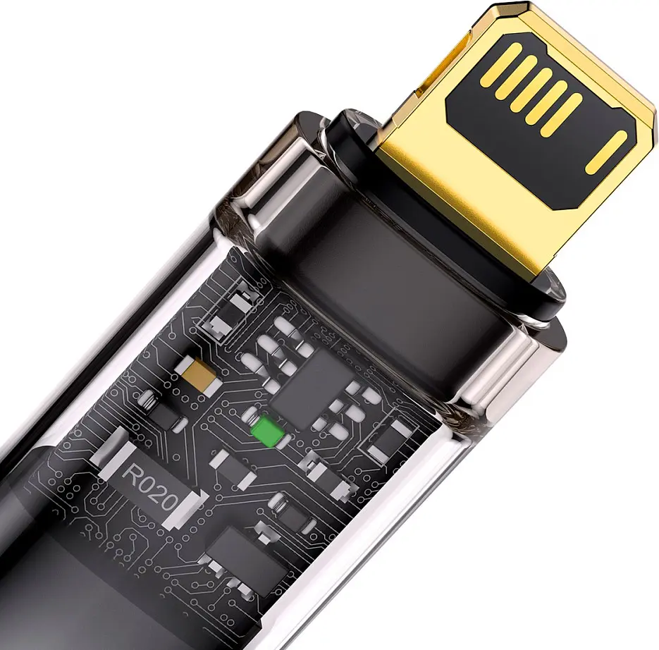 Кабель Baseus Explorer Series Auto Power-Off Fast USB to Lightning 2.4A 2m Black (CATS000501) [86021] - фото 5