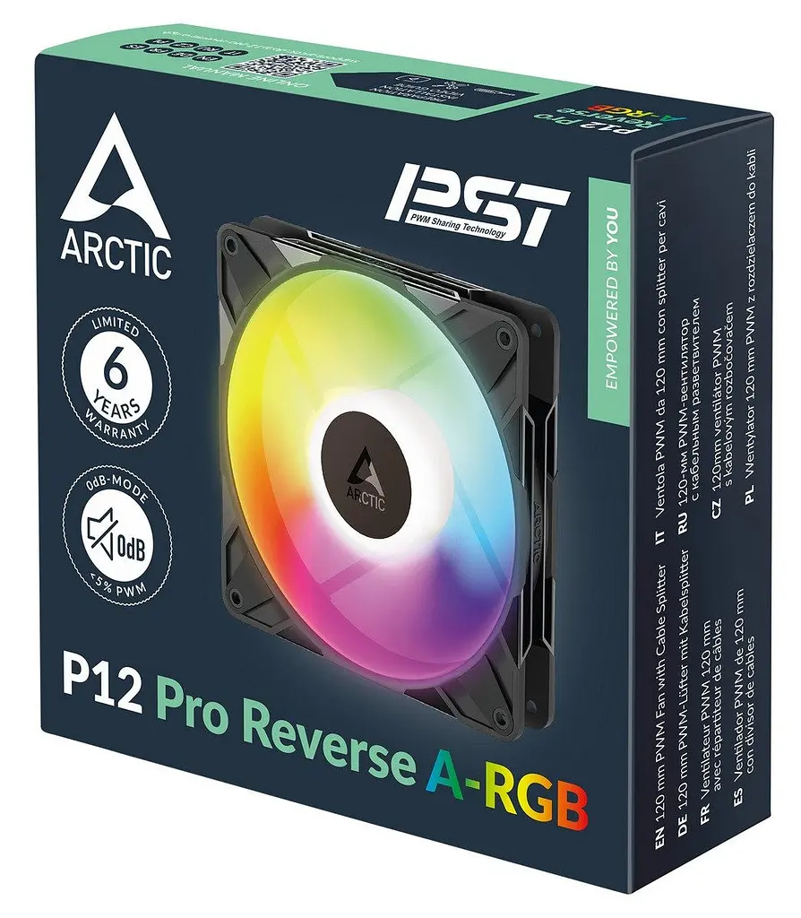 Вентилятор Arctic P12 Pro Reverse A-RGB Чорний (ACFAN00322A) - фото 5
