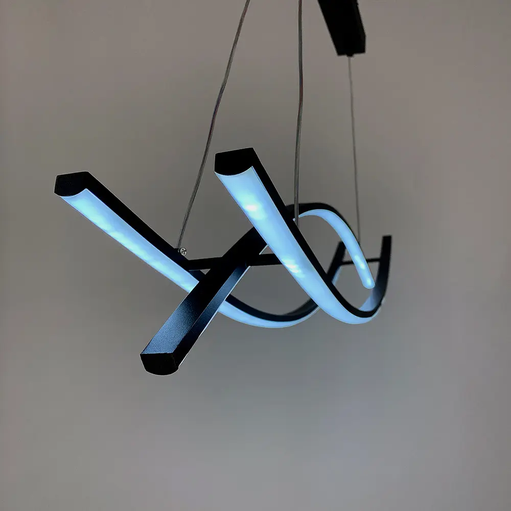 Люстра современная черная в двух размерах Line.F Длина 100 см - фото 4