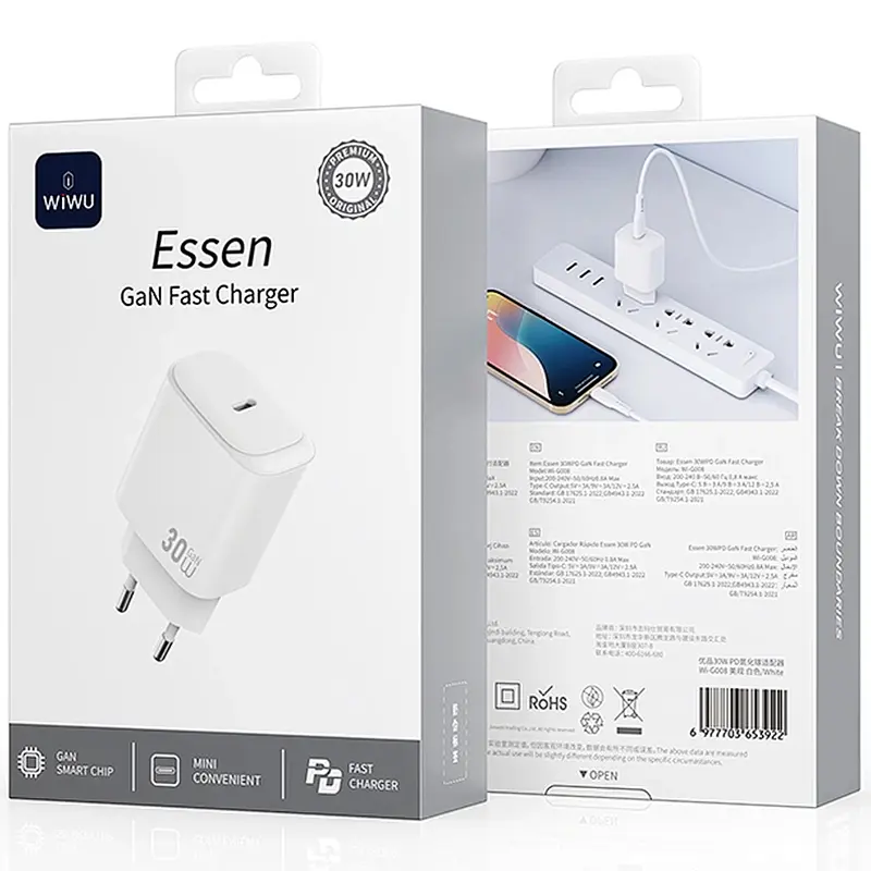 МЗП G008 Essen PD30W GaN (1USB-C) White Wiwu teh0029661 - фото 2