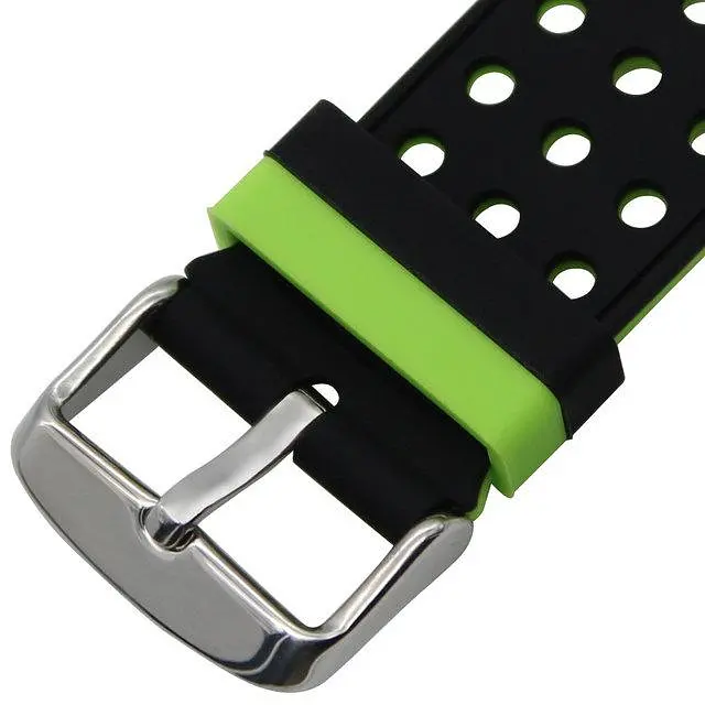 Двойной ремешок Primo с перфорацией для часов Xiaomi Huami Amazfit SportWatch 2/Amazfit Stratos Black Green - фото 5