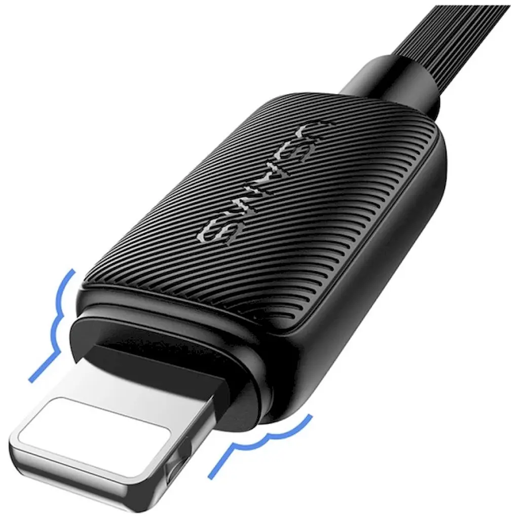 Кабель Usams US-SJ689 USB-A to Lightning 2.4A 1м Black SJ689USB01 (6958444909240) - фото 4