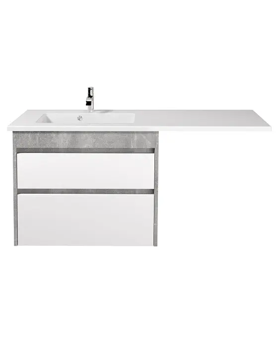 Тумба Мойдодир Polo Loft 80-U Adam 140 L Сірий з крилом над пральною машиною Цемент матовий - фото 2
