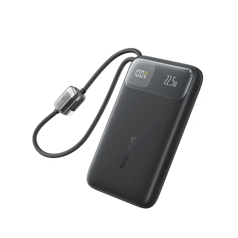 Зовнішній акумулятор Baseus EnerFill FC11 Digital Display Power Bank with Dual Built-in Cables 10000mAh 22.5W Cosmic Black (E0027R04) - фото 3