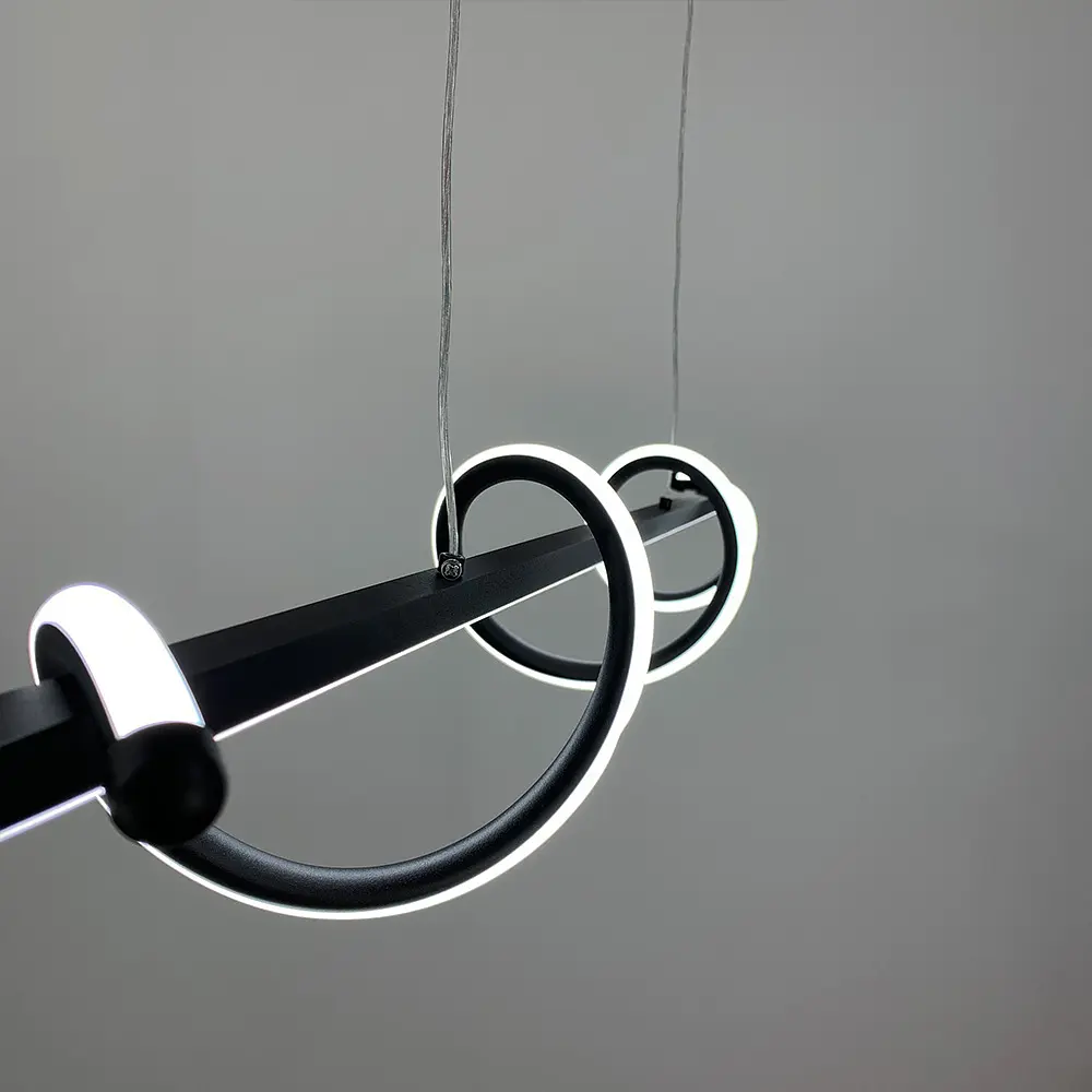 Закрученная LED люстра в черном корпусе 100 см Ст. H22L-1000 BK | Line F - фото 2