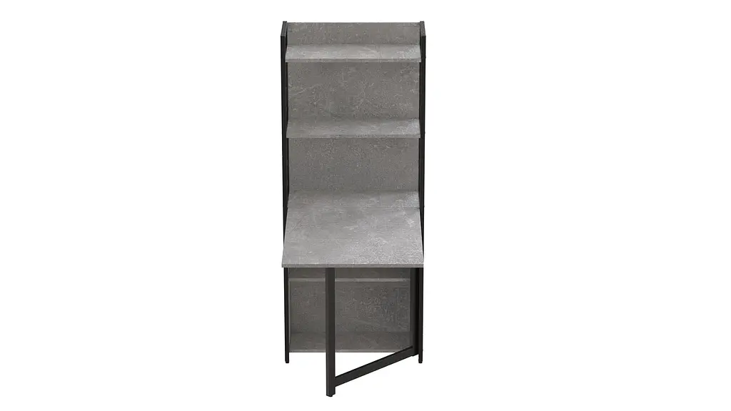 Стіл книжка з етажеркою Практик 2 Ferrum-decor 1555x640x990 Чорний метал ДСП Бетон 16 мм (FRD-104631) - фото 2