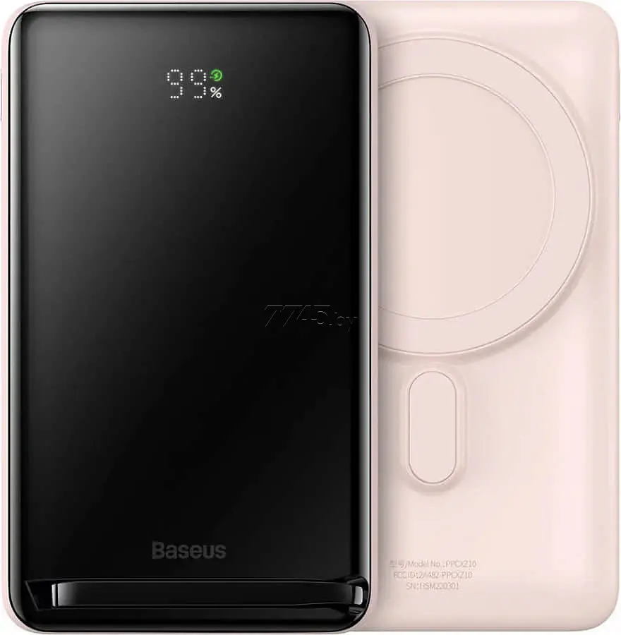 Зовнішній акумулятор Magsafe Baseus Magnetic Bracket Wireless 10000 mAh 20W PPCX000204 рожевий - фото 2