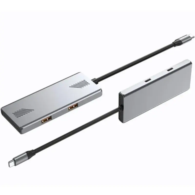 Концентратор Gembird USB-C 4-in-1 2xUSB 3.2 + 2xUSB-C 3.2 silver (UHB-CM-U310-A2C2-01) - фото 3