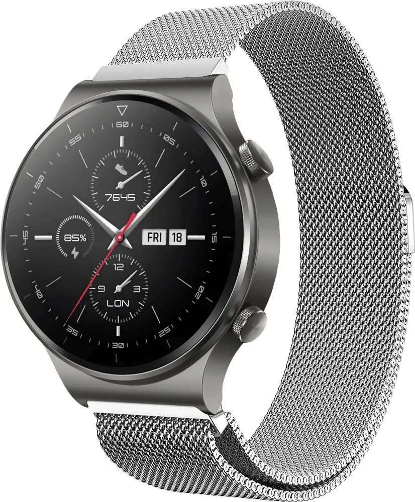 Ремінець 22 мм міланська петля BeWatch для Huawei Watch GT/GT2/GT2 Pro Срібний (1020205.2U) - фото 5