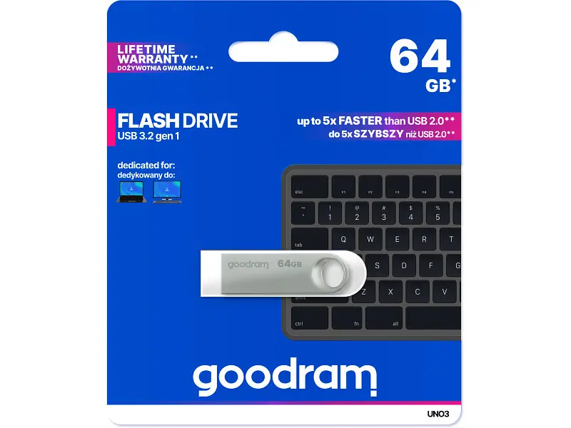 USB флеш накопичувач GOODRAM 64 GB UNO3 (UNO3-0640S0R11) - фото 3