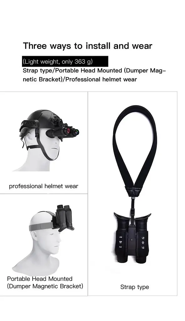 Тактичний бінокль нічного бачення NV8300 Super Light HD 36MP 3D 4K (до 500м) - фото 5