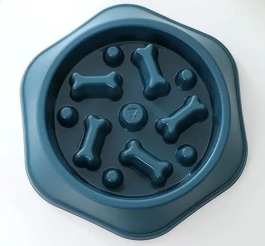 Миска для повільного годування для собак EcoToys пластикова синя 23.5х4.5 см 6881 - фото 3