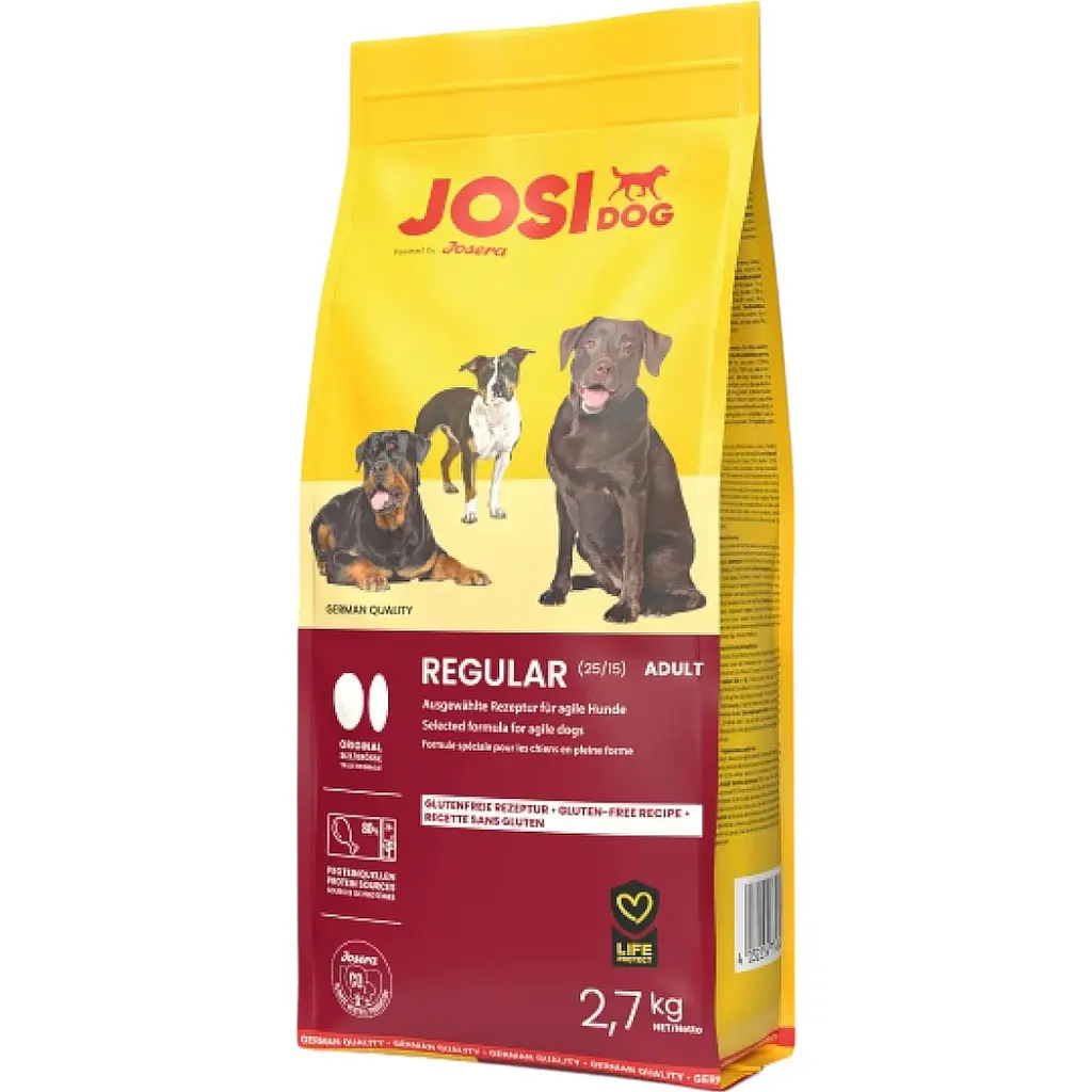 Сухий корм для собак з нормальною і підвищеною активністю JosiDog Regular (25/15) з домашньою птицею 2.7 кг