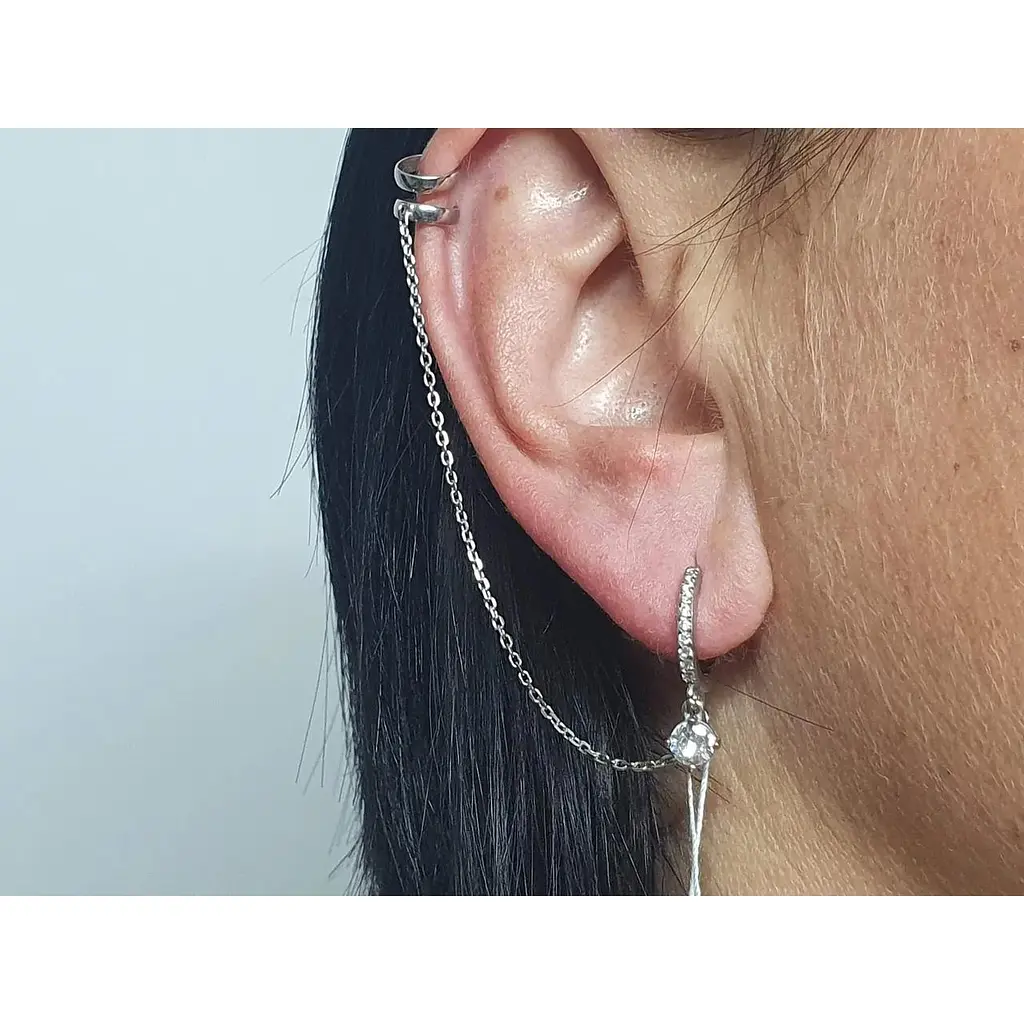 Серебряная серьга-каффа Ирий на хеликс. 4998 - фото 2