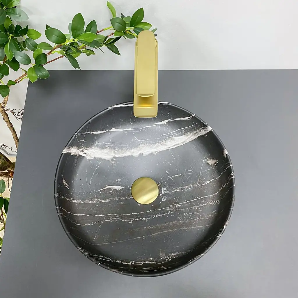 Умивальник VBI Prato black onyx matt накладний VBI-011406, Чорний матовий - фото 4