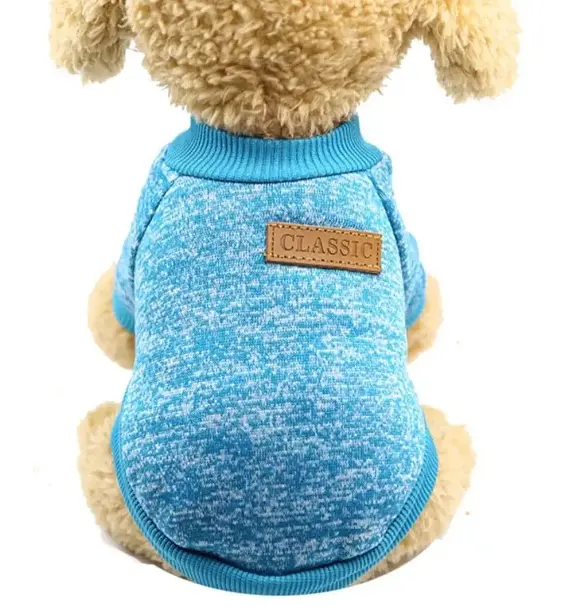 Кофта для собак та котів EcoToys Lake Blue S ряба блакитна A: 25 см B: 34 см C: 20 см 7087 - фото 5
