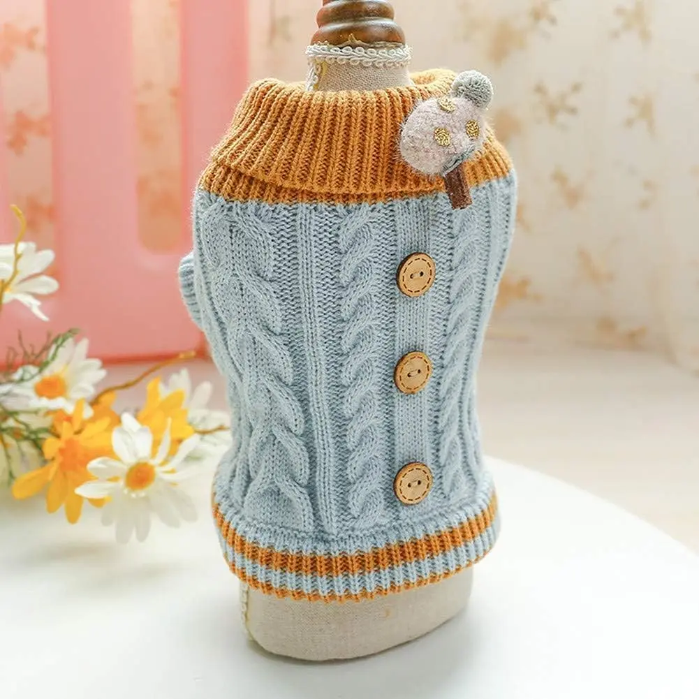 В'язаний светр Derby Classic Dog Winter Sweater Blue для собак, котів і цуценят, XS Блакитний - фото 3