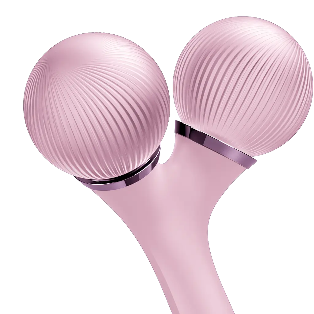Електронний звуковий ролик для обличчя та тіла GESKE Sonic Facial & Body Roller 4 в 1 рожевий - фото 2
