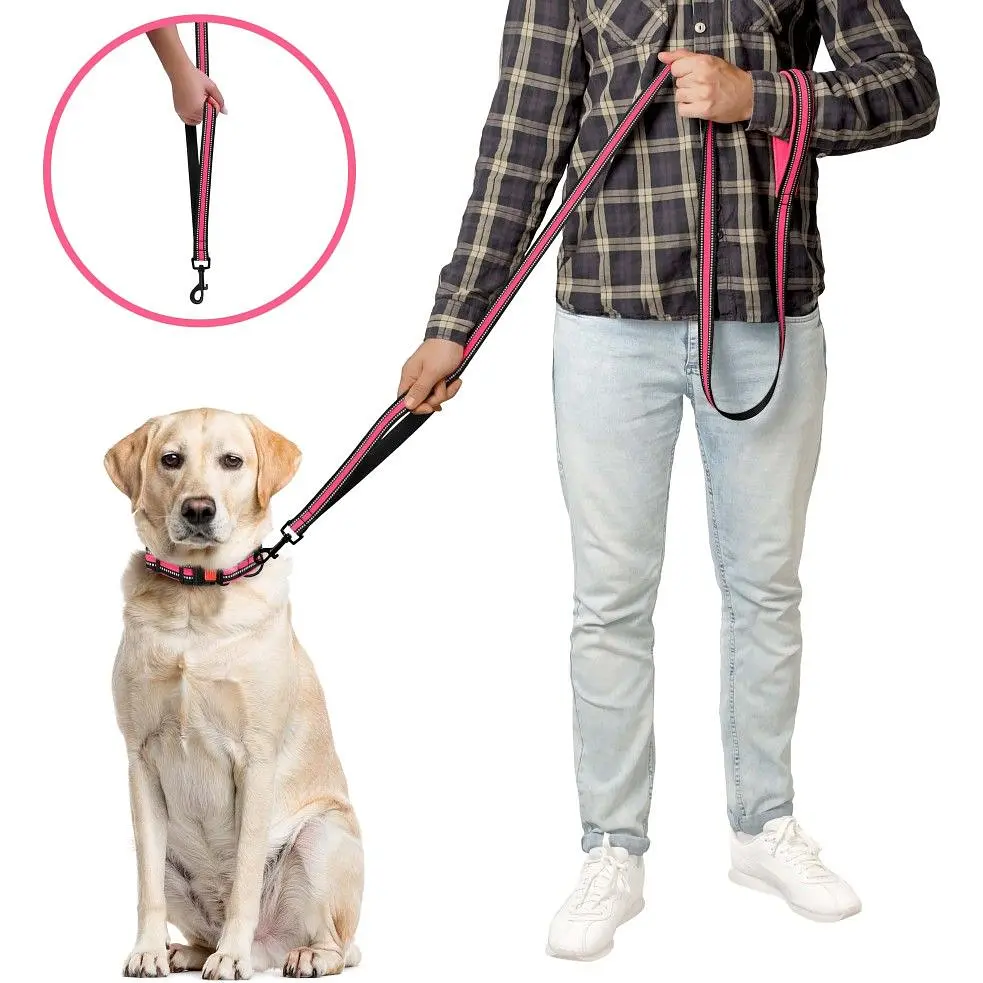 Поводок для собак BronzeDog Mesh, размер S, 200х1,6 см, розовый - фото 9