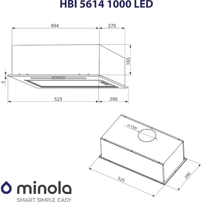 Витяжка Minola HBI 5614 WH 1000 LED вбудована - фото 8