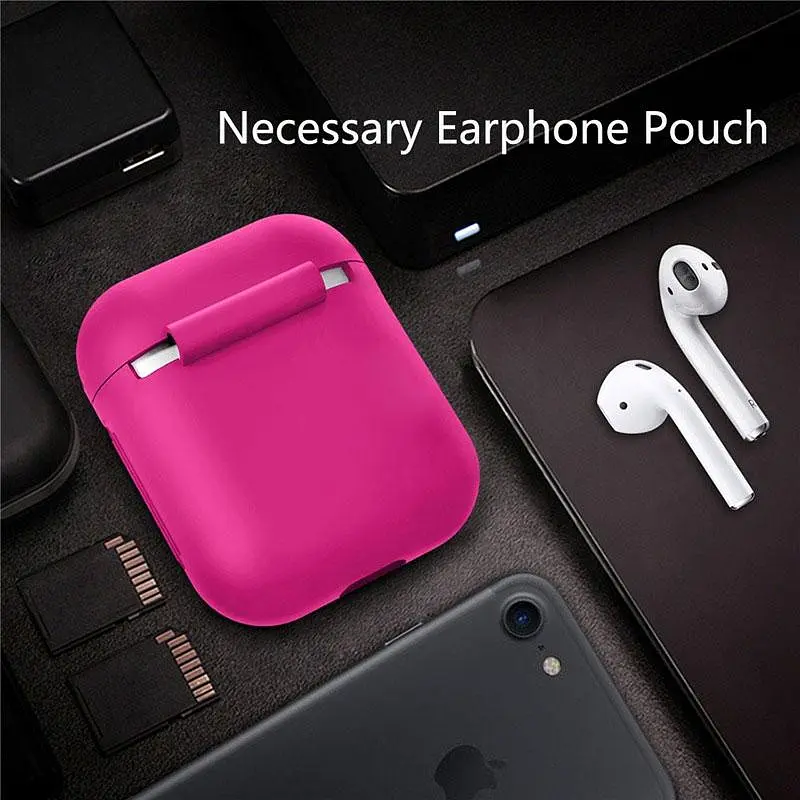 Силиконовый чехол для наушников Apple Airpods Малиновый чехол на аирподс 1/2 - фото 3