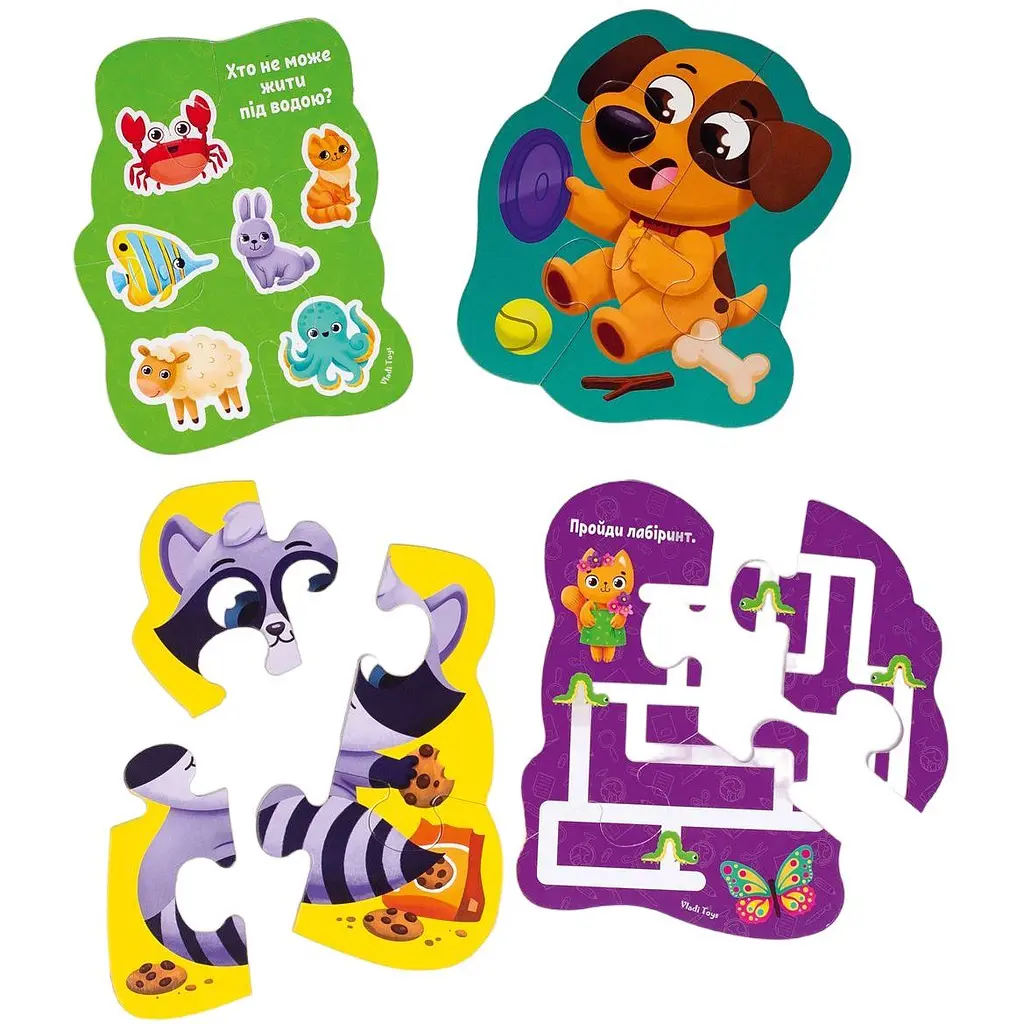 Пазли максі з грою Vladi Toys Малюк зможе Хатні улюбленці 15 елементів укр. мова (VT1722-21) - фото 3