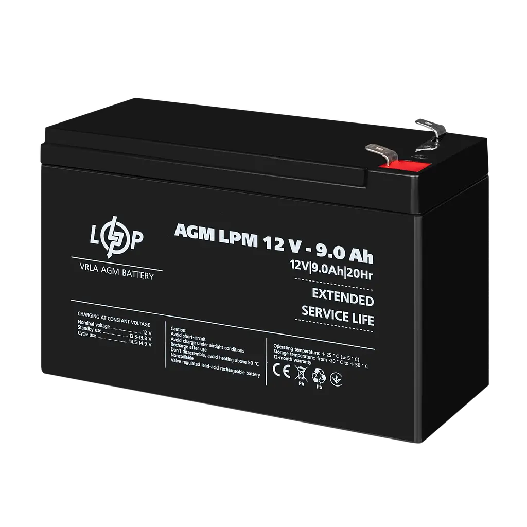 Акумулятор AGM LPM 12V - 9 Ah - фото 3