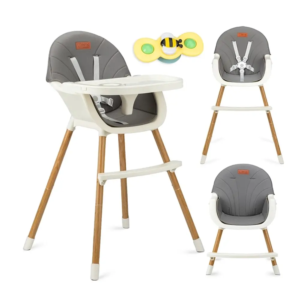 Стілець для годування MoMi Reki 2в1 Grey (KRKA00034) - фото 4