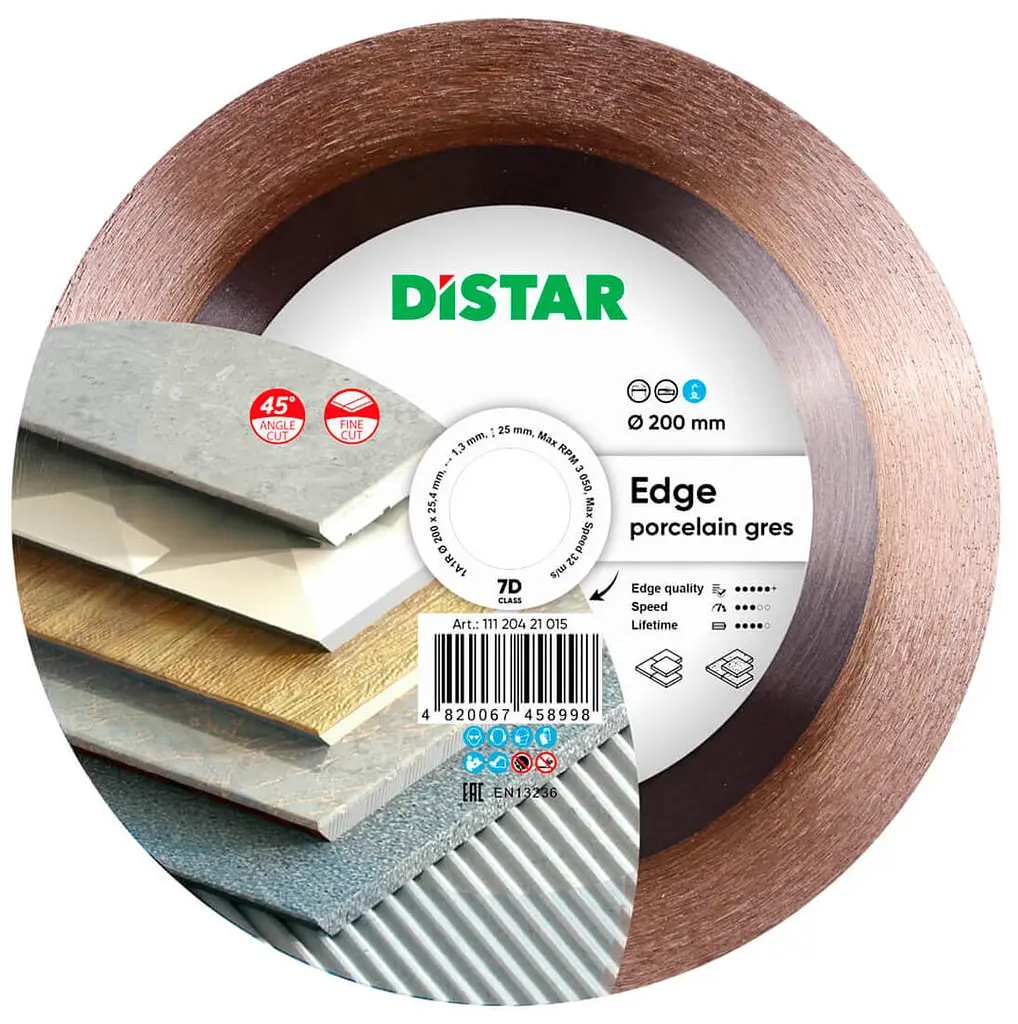 Алмазний диск по кераміці Distar Edge 1A1R 200х1.4х25.4 мм