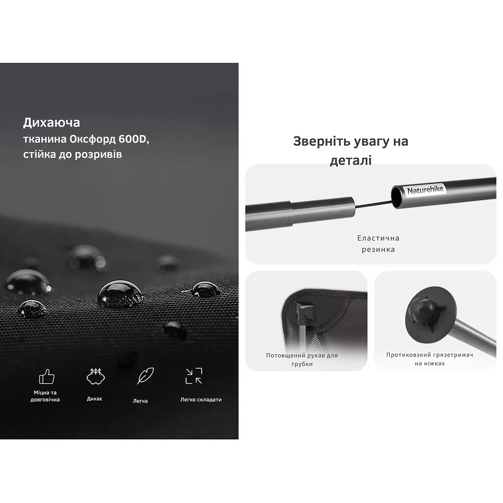 Стілець складаний Naturehike Stellaluna L04 CNK2450JJ015 чорний - фото 11