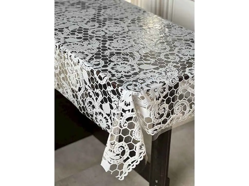 Клейонка SELENA LACE 1,35м х 22м ПВХ, ажурна "Сота кава"