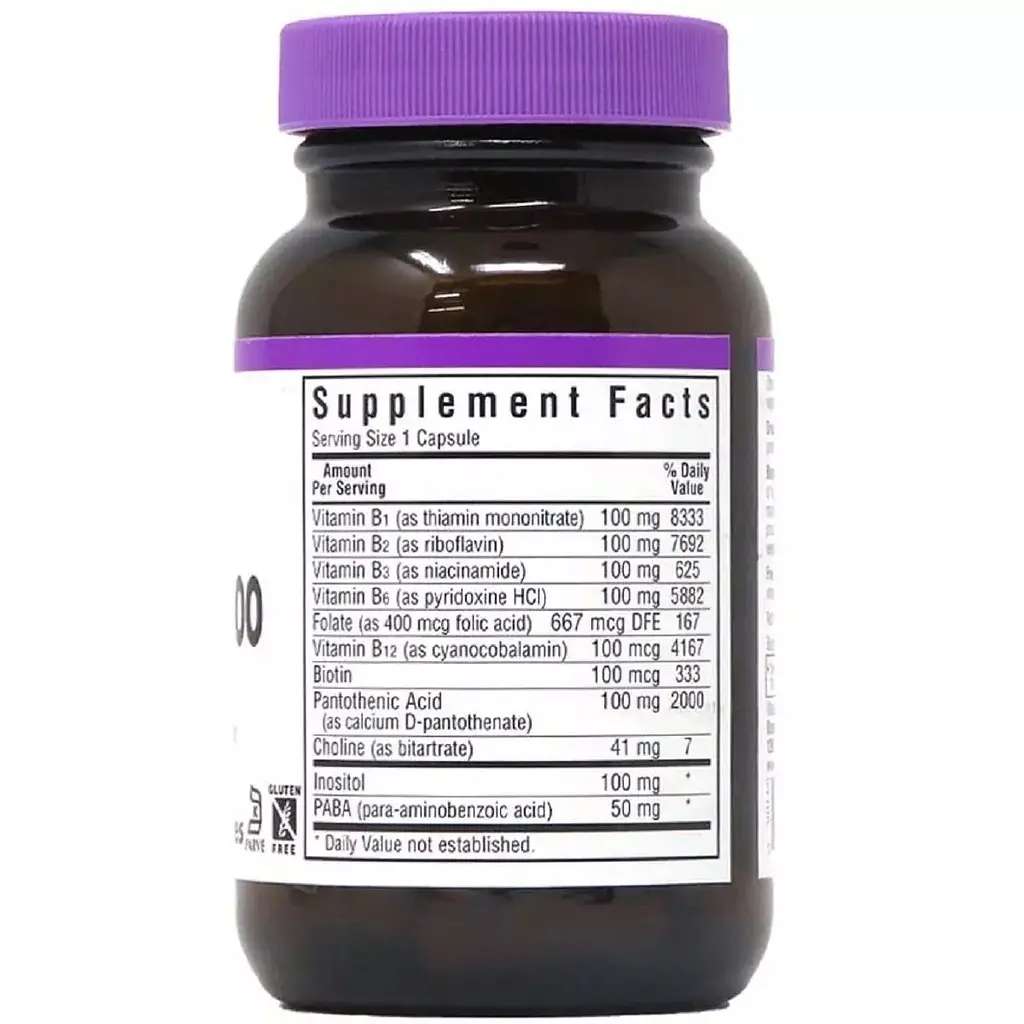 В-Комплекс 100 Bluebonnet Nutrition 50 вегетаріанських капсул - фото 2