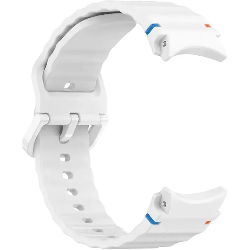 Силиконовый ремешок BeCover Ribbed Tape для Samsung Galaxy Watch (20 mm) 3 41 mm/4 40mm-44mm/5 40-44mm/6 40-44mm/7 40-44mm White (712050) - фото 2
