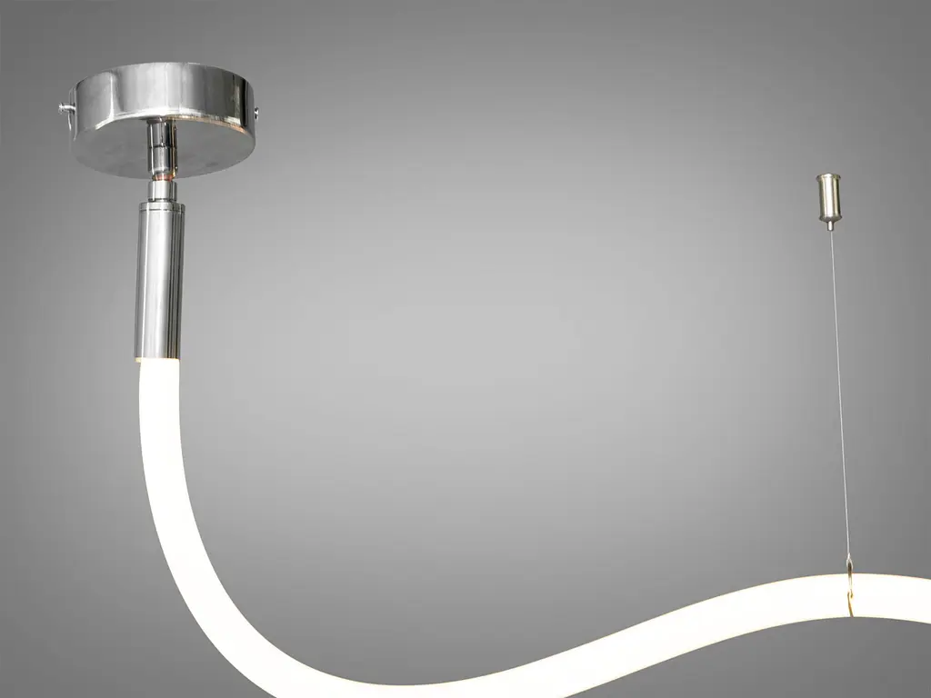 Люстра стельова LED Diasha SY9610-2000CH, 22W, 3200K, срібна, сучасний стиль для вітальні - фото 3