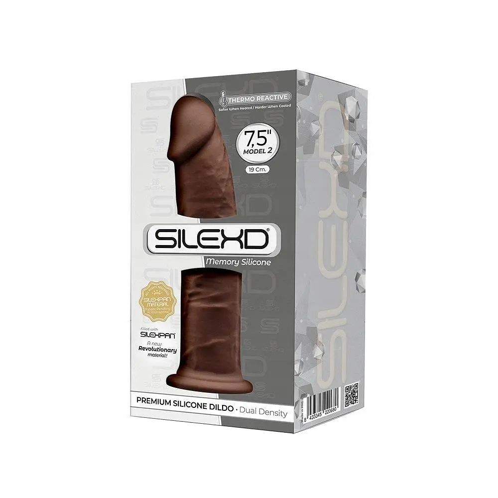 Фалоімітатор Silexd Premium Silicone Dildo Model 2 Size 7.5 19 см (коричневий) - фото 2