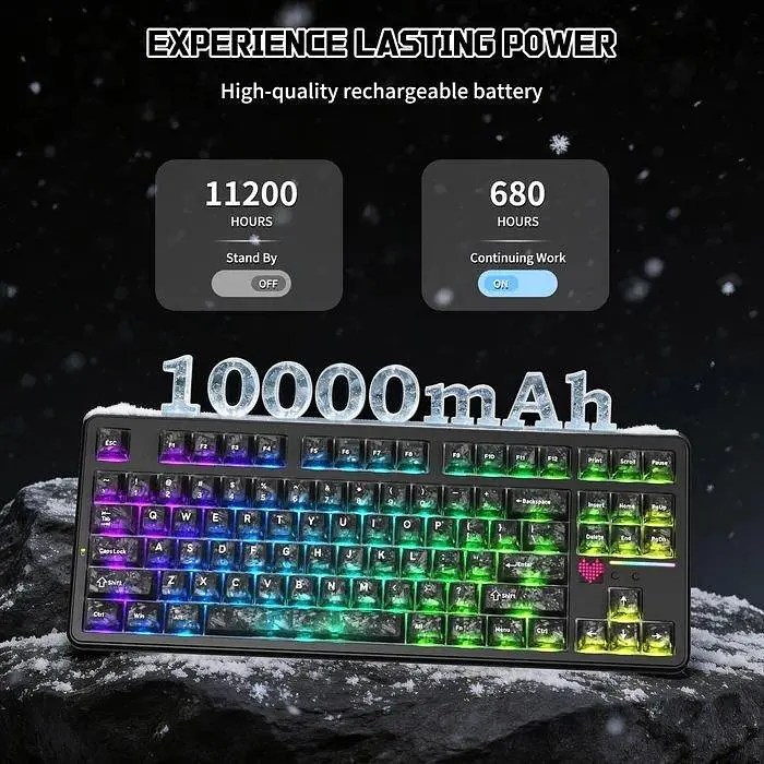 Клавиатура Attack Shark X87 Ultra RGB Meg Shark Switches Wireless (AS-6979033730243-FC) Forged Carbon (G-000004502) - фото 8