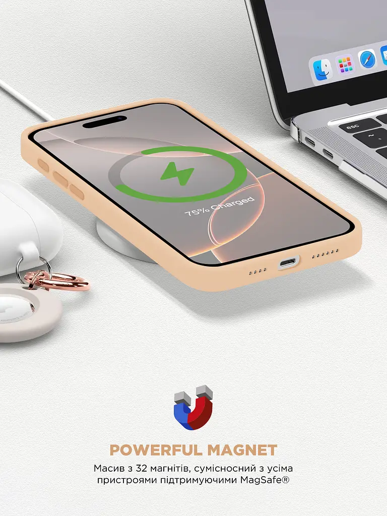Силиконовый чехол с MagSafe для Apple iPhone 16 Pro, ICON2 MagCase, золотой, противоударный, панель с мягкой подкладкой, защита всего корпуса, поддержка беспроводной зарядки, совместим с защитными стеклами и пленками, ArmorStandart (ARM80191) - фото 9